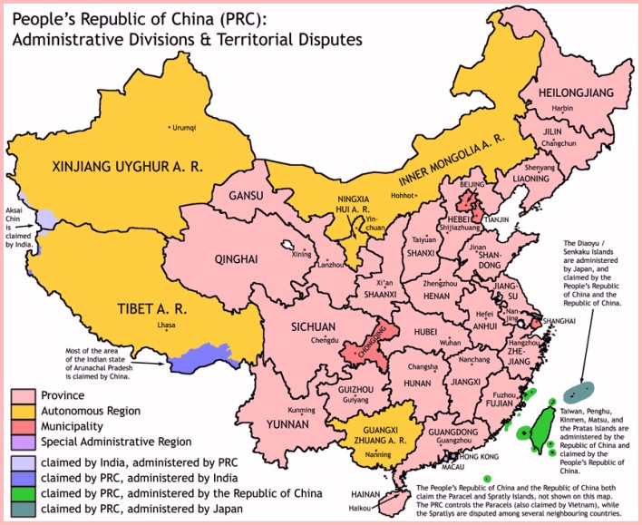Image result for map of china autonomous regions