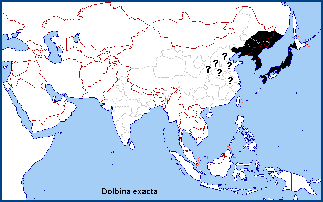 Confirmed distribution of Dolbina exacta. Map: © NHMUK.