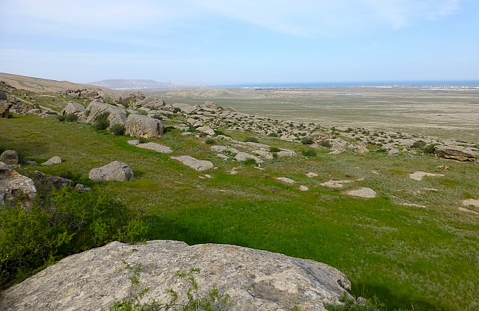 Typical open habitat of Hyles zygophylli, Caspian Sea littoral, Gobustan area, Azerbaijan. Photo: © Tony Pittaway.